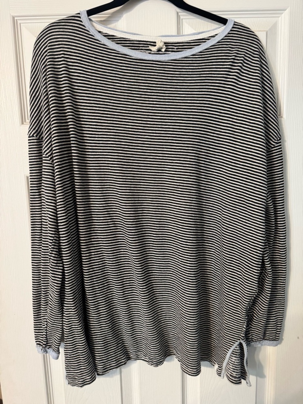 We the Free Striped Long-Sleeve Crewneck Shirt - Black & White